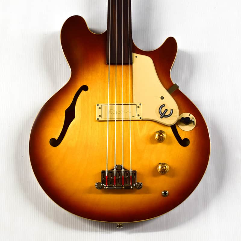 Epiphone Jack Casady Signature Bass Fretless - Aged Royal Tan image 1