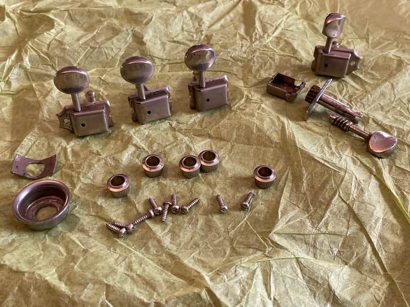 vintage FENDER 1980's parts tuners jack cup bushings screws for telecaster strat stratocaster image 1