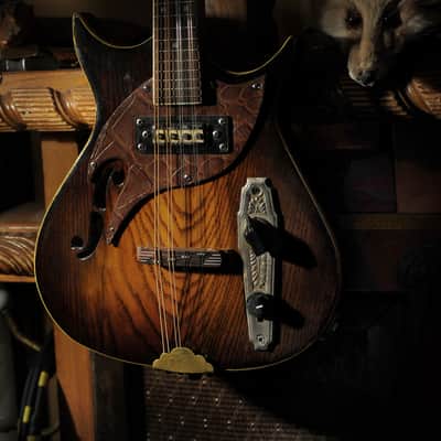 Postal Handmade Meteor Electric Mandolin Antique Burst F Hole - Vintage 60's Pickup Grover Tuners image 1