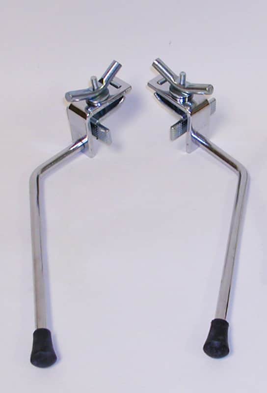DANMAR BASS DRUM SPURS Clamp on Rim, Vintage Style, Pointed, (Rubber Tips, Length10.5 image 1