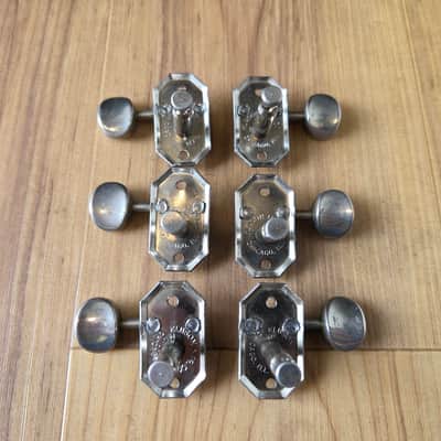 Set of Vintage 1948 - 1952 Kluson Metal Button, 3x3 Individual Open Back Martin Guitar Tuning Keys! image 4