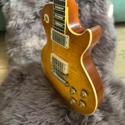 Gibson Custom Shop pre Murphy Lab 1959 Les Paul Reissue M2M Hand Picked 2014 - Heavy Aged Dirty Lemon Burst with Stinger headstock image 2