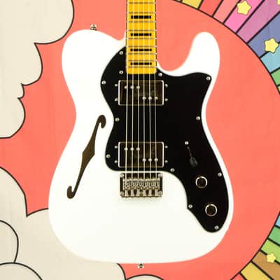 Used Squier Classic Vibe '70s Telecaster Thinline Electric Guitar, Olympic White image 2
