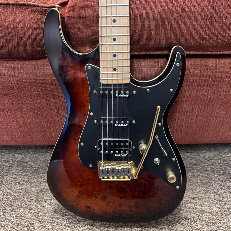 Michael Kelly CC60BB Custom Collection Double Cut HSS Burl Burst image 1