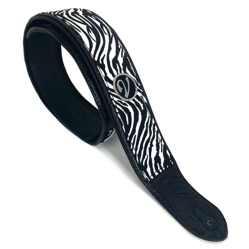 1To1Music Guitar Strap - Padded Zebra by Vtar Print
