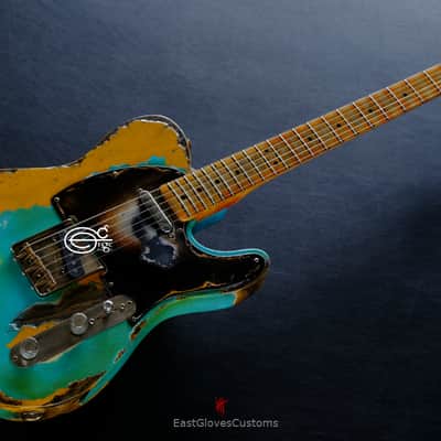 Fender Telecaster FSR Special Edition Deluxe Ash Seafoam Green over Butterscotch Heavy Aged Relic image 2