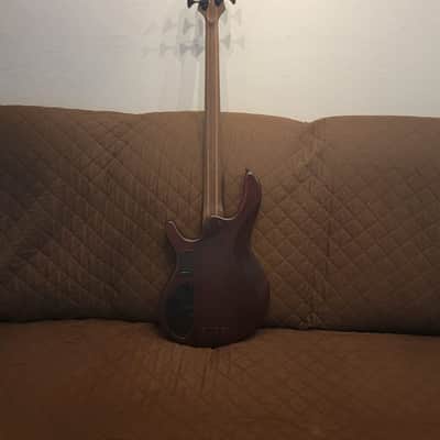 Cort B4ELEMENTOPN Mahogany Body Ash Top 5pcs Walnut & Panga Panga Neck 4-String Electric Bass Guitar image 7
