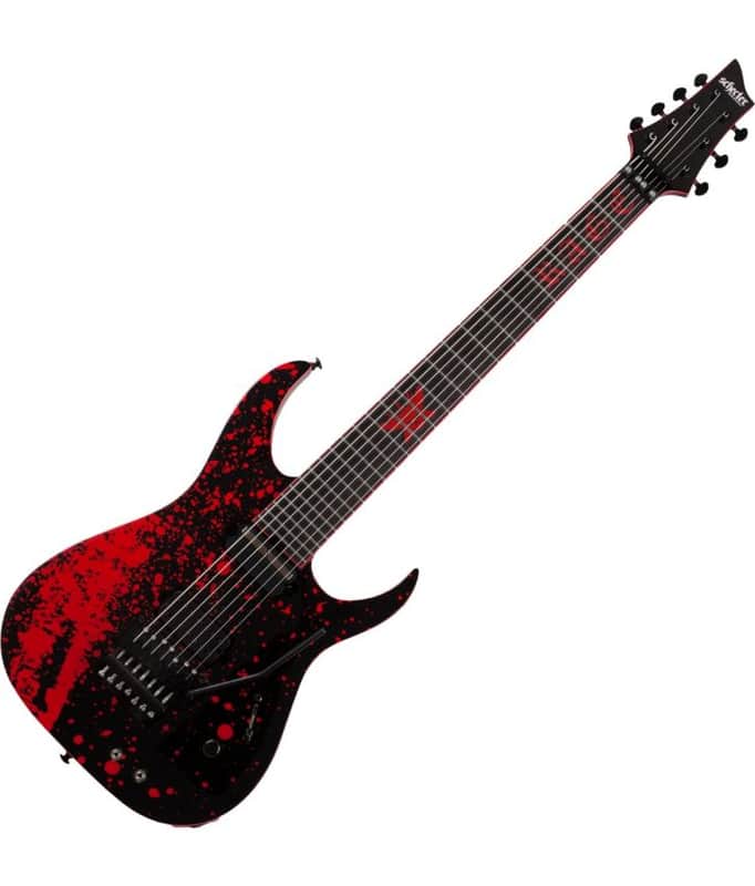 Schecter Sullivan King Banshee-7 FR-S Guitar Obsidian Blood Finish image 1