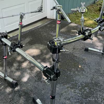 Gibraltar 2 Sided Curved Drum Rack with  Cymbal Arms, Tom Munts and Clamps Memory Locks image 4