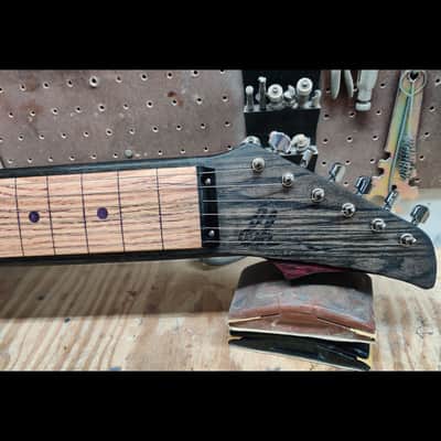 HandMade Lap Steel Guitar - Black / Brown Stain - Red Bevels - Satin Relic Finish - USA Made image 23