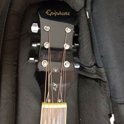 Epihone Ej-100 Acoustic Jumbo in Ebony with Gigbag image 3