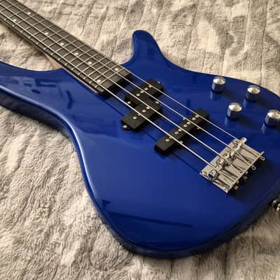Glarry GIB-4 - 4-String Bass - Set-up - 2025 - Reverse PJ Pickups - Glossy Blue image 2