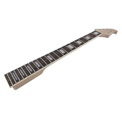 Electric Guitar Neck Triangular head 22 Fret 628mm Mahogany Rosewood Electric Guitar Head Necks Normal nut Bolt on heel With Binding Block Inlay image 2