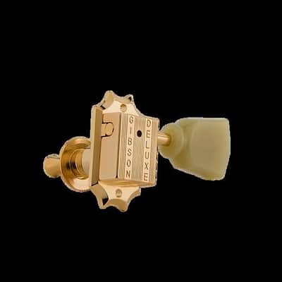 Gibson PMMH-020 Deluxe Green Key Tuner Set, Vintage Gold image 4