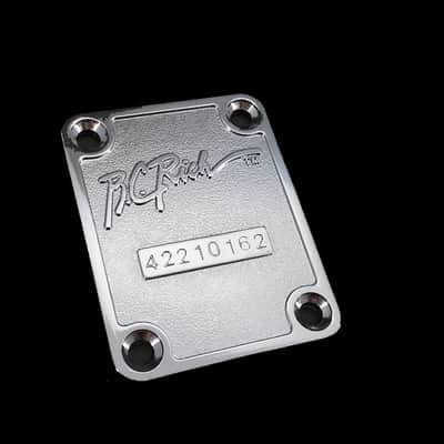 New BC Rich Chrome Guitar Neck Plate with Serial number made in Korea. (Serial numbers are Random) image 1