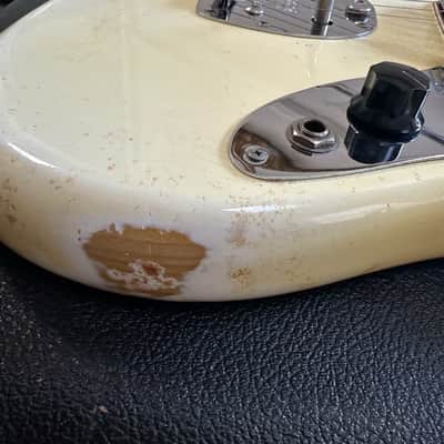 Fender Jaguar 1965 - Olympic White with Matching Headstock vintage 100% stock Johnny Marr Original Finish & Electronics – Original Case image 12