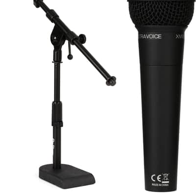 On-Stage Stands MS7920B Bass Drum / Boom Combo Mic Stand Bundle with Behringer XM8500 Cardioid Dynamic Vocal Microphone image 1