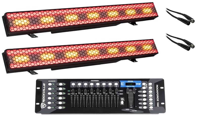 2 Eliminator Elektron Bar FX SMD LED Strobe/Blinder Effect Lights+DMX Controller image 1