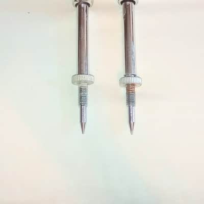 UNMARKED/UNKNOWN BASS DRUM SPURS PAIR - CHROME - FREE SHIP TO C-USA! image 4