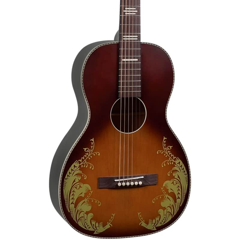 Recording King RPS-7L-TS Dirty 30's Series 7 Limited Edition "Lily of the Valley" Single-0 Tobacco Sunburst with Graphic image 1