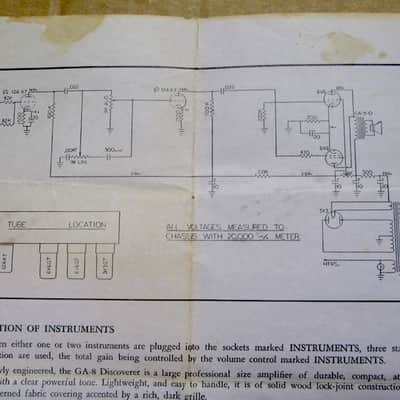 Gibson Discoverer Model GA-8 Amplifier Instruction Sheet 1950's image 3