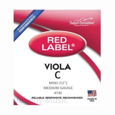 Red Label Super-Sensitive Viola SINGLE C String 12" Mini - Medium Gauge Tension image 1