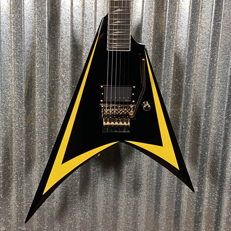 ESP LTD Alexi Laiho Arrowhead SE Black Yellow Pinstripe Guitar & Case USED #1975 image 1
