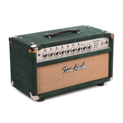 Two Rock Classic Reverb Signature Silver Anodized 100w Head Forest Green Suede w/ Cane Grill & Silver Skirted Knobs Pre-Order image 2
