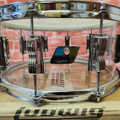 Ludwig *Pre-Order* Vistalite Clear 6.5x14" Zep Bonham Snare Drum Molded Acrylic with Bowtie Lugs | Made in the USA | NEW | Special Order | Authorized Dealer image 3