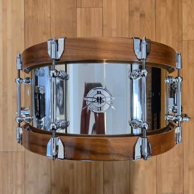 Snares - Dunnett Classic Drums 7x14 Stainless Steel w/Hybrid MetalWood Acacia Hoops image 1