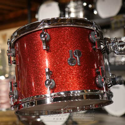 Sonor SQ2 3pc Medium Maple Drum Set - Red Sparkle High Gloss w/Fiery Red Interior image 9