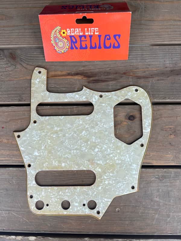 Real Life Relics Aged Oyster Pearl Jaguar® Pickguard   [PGT5] image 1