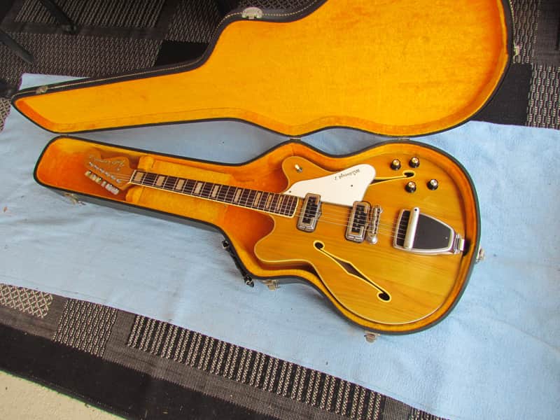 1967 Fender Coronado II Wildwood Finish With Original Case & Tremolo Arm Cool 2 Pickup Vintage Fender Coronado