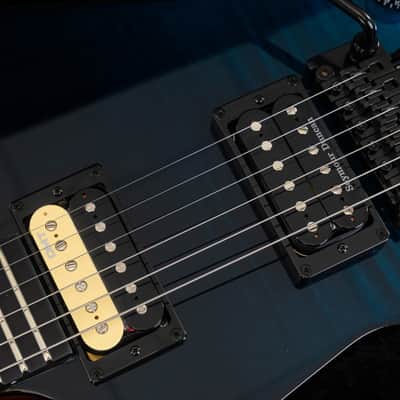 Dean Custom Shop USA ML Flame Top Floyd Firehouse Guitars Exclusive Electric Guitar, Ebony Fingerboard, Trans Blue Black Fade image 6