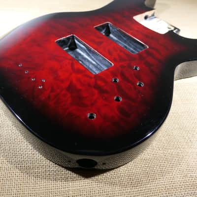 Genuine Jackson Concert Bass JS3VQ Body Transparent Red Burst image 3