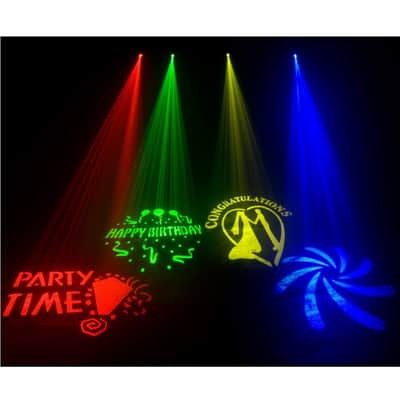 AMERICAN DJ GOBO PROJECTOR IR 4 Interchangeable Gobos / 4 Color Gels with Rotation Knob image 3