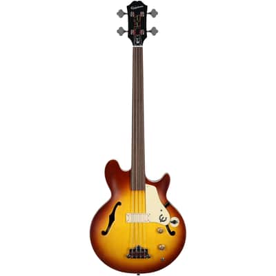 Epiphone Jack Casady Fretless Electric Bass (with Gig Bag), Royal Tan image 2