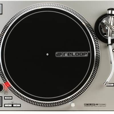 Reloop RP-7000 MK2 Direct Drive Turntable - Silver  Bundle with Native Instruments Traktor Butter Rugs DJ Slipmats with Traktor logo image 3