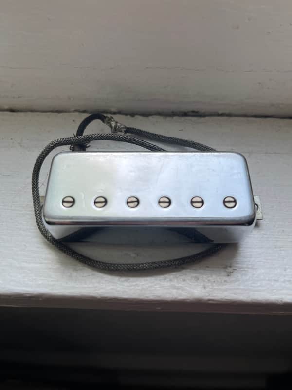 1970s Gibson Patent Stamp (Pat No.) Mini Humbucker Pickup Chrome image 1
