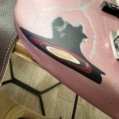 Squier Jazz Bass Loaded Body 2023 - Burgundy Mist Heavy Relic, Fender AV75 image 2