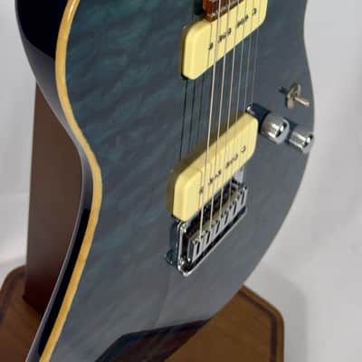 Tom Anderson Guitarworks Hollow Cobra 2000 - Deep Ocean Blue W/ Binding image 4
