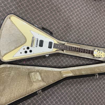 Vantage  FV575 1980 Flying V aged white vintage Japanese w/ohsc image 15