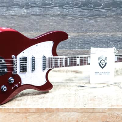 Guild Surfliner Deluxe Scarlett Red Metallic HSS Solid Body Electric Guitar image 12