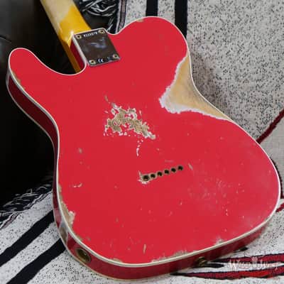 Fender Custom Shop 1962 Telecaster Custom Rosewood Slab Board Hand-Wound Pickups Heavy Relic Fiesta Red image 12