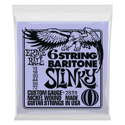 Ernie Ball 2839 Nickel Wound Baritone Guitar Strings Set (13 -72) image 1