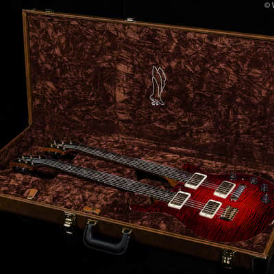 PRS Private Stock 5671 Doubleneck Baritone/6 String Black Cherry Burst image 7