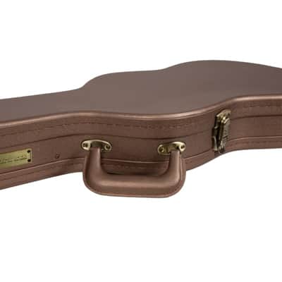 Crossrock Designer Series- Universal Wooden Case for Stratocaster and Telecaster Electric Guitars- Security Lock, Metal Feet, Storage Space- Chocolate Brown image 7