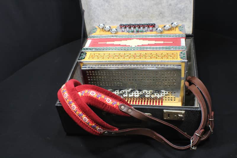 A Beautiful Melodija Four Row Button Box Accordion in it's Original Case image 1