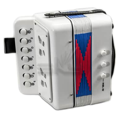 SKY Accordion Pure White Color 7 Button 2 Bass Kid Music Instrument High Quality Easy to Play image 2