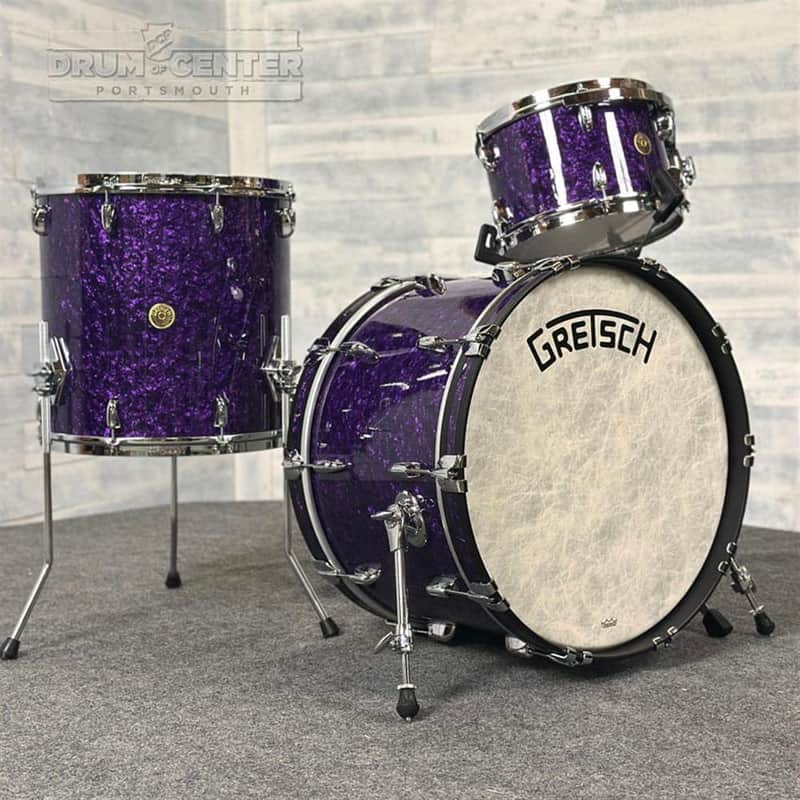 Gretsch Broadkaster 3pc Drum Set 22/12/16 Purple Marine Pearl image 1